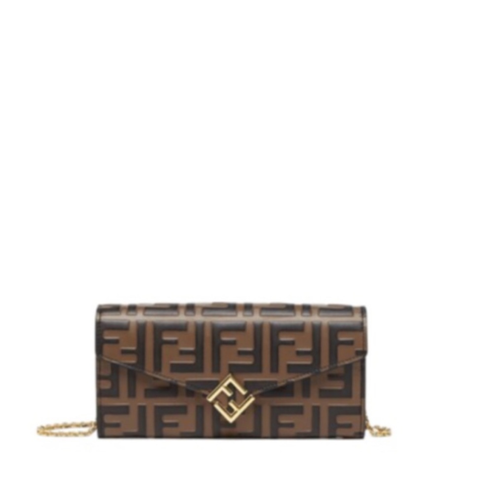 Fendi Black and Brown Clutch